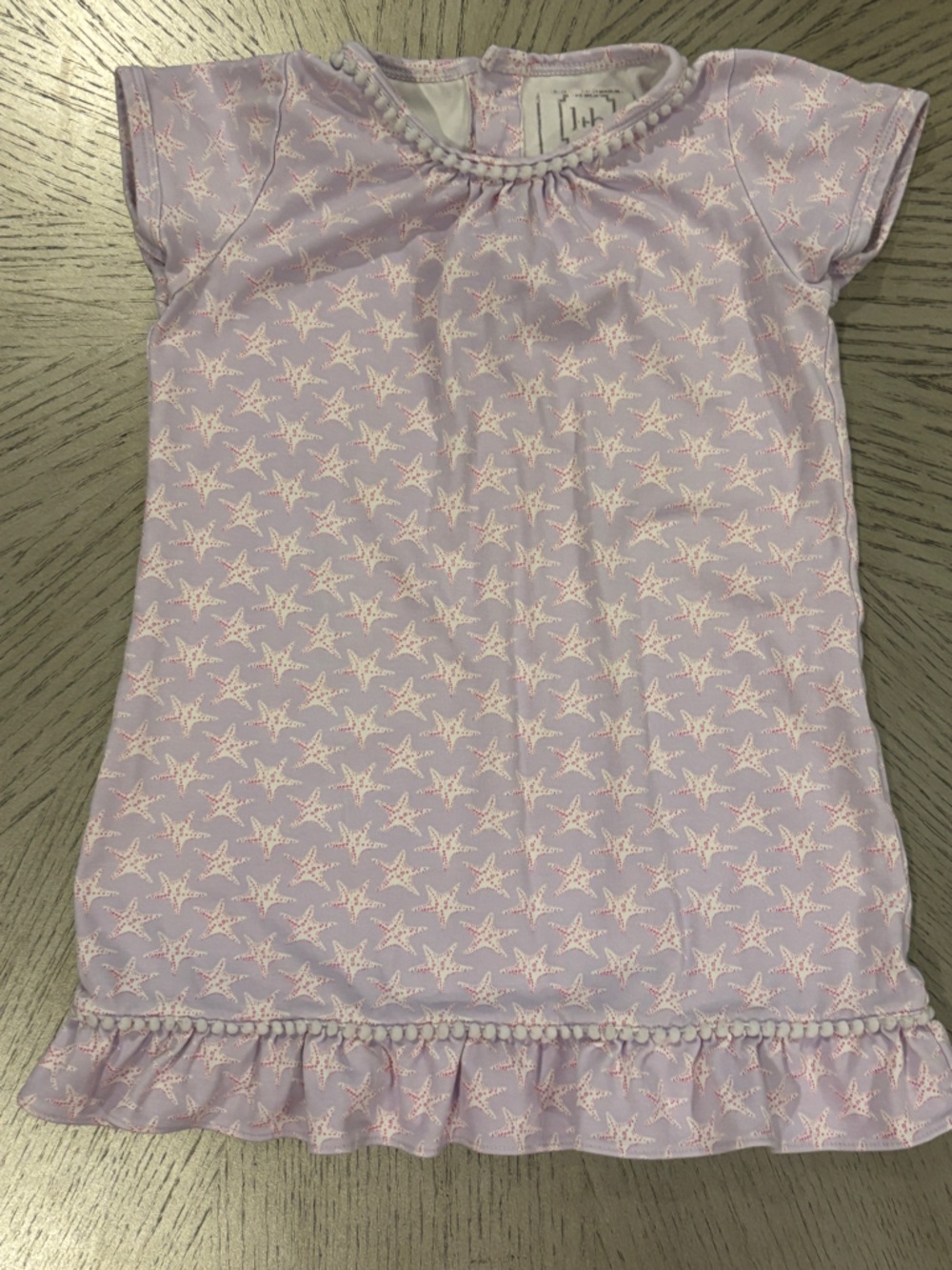 Lila and Hayes Lilac Starfish Print Ruffle Hem Girls' Casual Dress